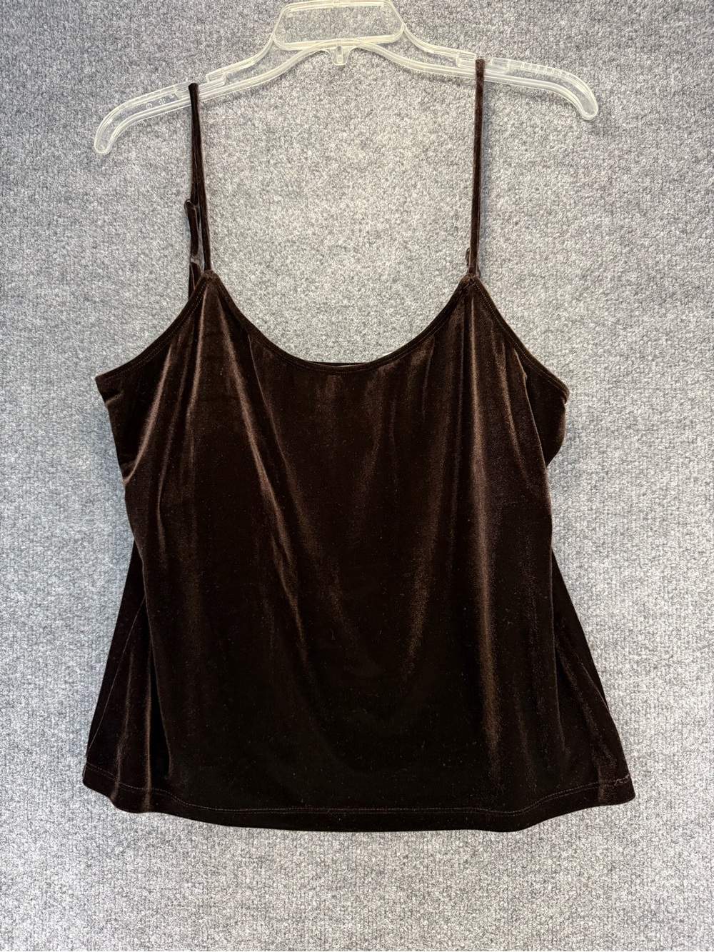 Vintage Lord & Taylor Brown Velvet Spaghetti Strap Cami - tank top - fall